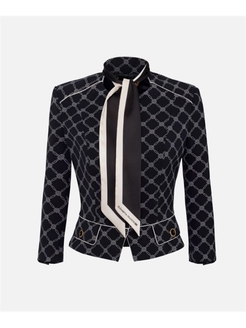 GIACCA CON FOULARD REMOVIBILE ELISABETTA FRANCHI | GIS5151E2685 nero/burro